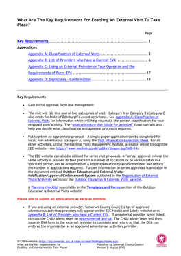 What Are the Key Requirements for Enabling an External Visit to Take Place?