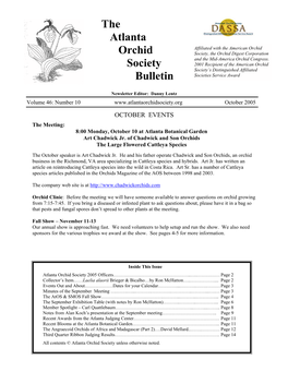 Atlanta Orchid Society Newsletter