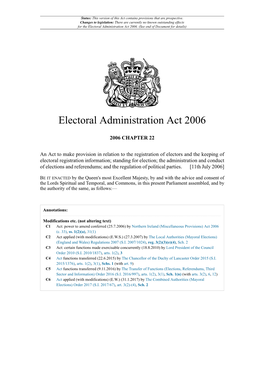 Electoral Administration Act 2006