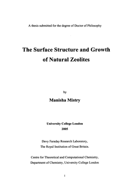 The Surface Structure and Growth of Natural Zeolites