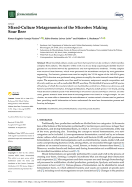 Mixed-Culture Metagenomics of the Microbes Making Sour Beer