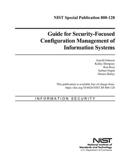 Guide for Security-Focused Configuration Management of Information Systems