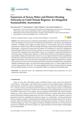 Expansion of Sewer, Water and District Heating Networks in Cold Climate Regions: an Integrated Sustainability Assessment