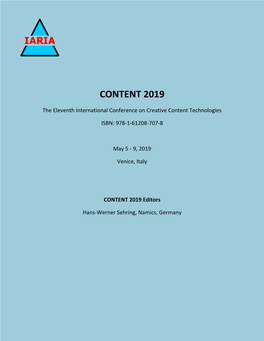 CONTENT 2019 Proceedings