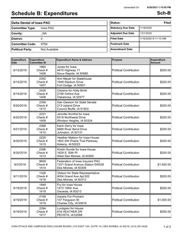 Expenditures Sch-B