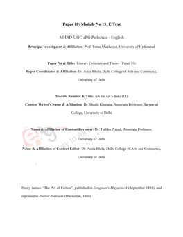 Paper 10: Module No 13: E Text MHRD-UGC Epg Pathshala