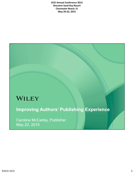 Improving Authors' Publishing Experience