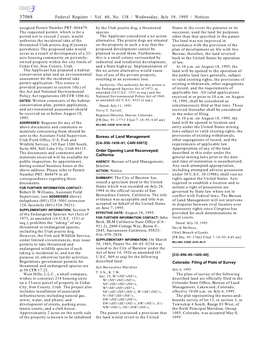 Federal Register / Vol. 60, No. 138 / Wednesday, July 19, 1995 / Notices Assigned Permit Number PRT–804479