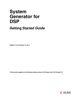 System Generator for DSP (Getting Started Guide)