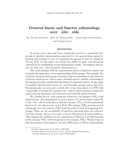 General Linear and Functor Cohomology Over Finite Fields