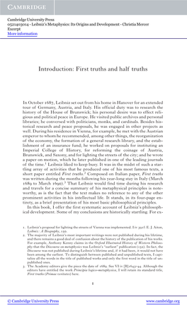 Introduction: First Truths and Half Truths
