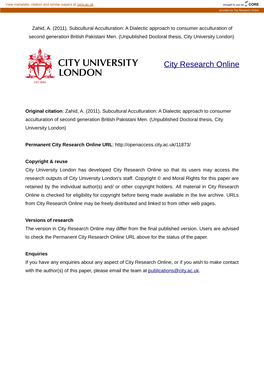Subcultural Acculturation: a Dialectic Approach to Consumer Acculturation of Second Generation British Pakistani Men