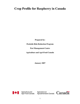 Crop Profile for Raspberries in Canada