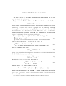 Green's Function for Laplacian