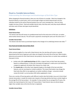 Fixed Vs. Variable Interest Rates Understanding the Advantages and Disadvantages of Each Rate Type