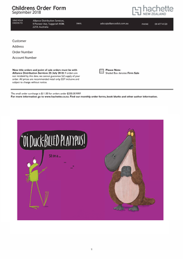 Childrens Order Form September 2018