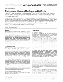 BIOINFORMATICS APPLICATIONS NOTE Doi:10.1093/Bioinformatics/Btp352