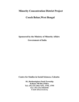 Minority Concentration District Project Cooch Behar,West Bengal