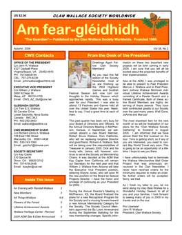 Am Fear-Gléidhidh “The Guardian”— Published by the Clan Wallace Society Worldwide