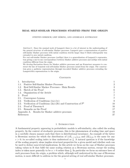 1.1. Positive Self-Similar Markov Processes 2 1.2