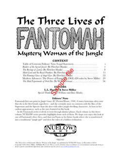 Fantomah (OGL D20 Rules by Steve Miller) 29 the Mad Experiments of Orid Das (By W.B