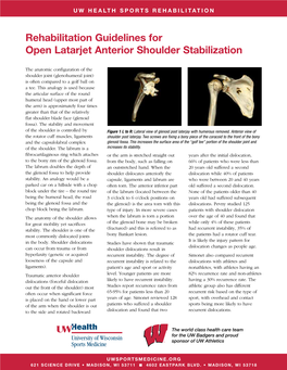 Open Latarjet Anterior Shoulder Stabilization