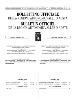 Bollettino Ufficiale Bulletin Officiel