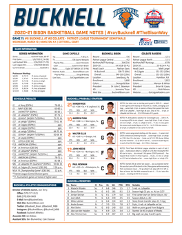 2020-21 BISON BASKETBALL GAME NOTES | #Raybucknell