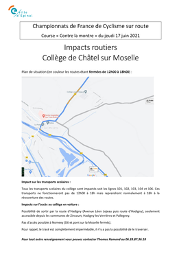 Impacts Routiers Collège De Châtel Sur Moselle