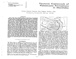 Tectonic Framework of Palaeozoic Formations in Manitoba