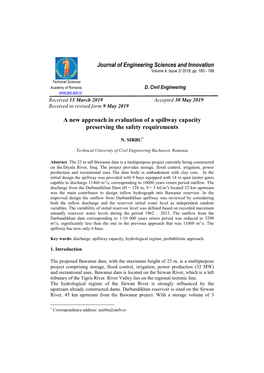 Journal of Engineering Sciences and Innovation a New Approach In