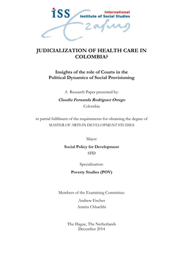 Judicialization of Health Care in Colombia?