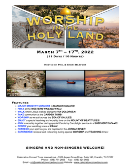 Holy Land 2022” and Follow the On-Screen Prompts