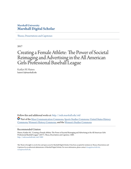 The Power of Societal Reimaging and Advertising in the All American Girls Professional Baseball League