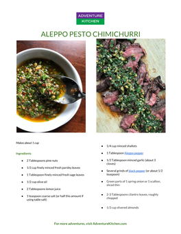 Aleppo Pesto Chimichurri