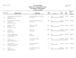 City of San Diego Business Tax Management System New