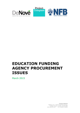 Education Funding Agency Procurement Issues