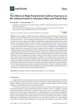 The Effects of High Peripubertal Caffeine Exposure on the Adrenal