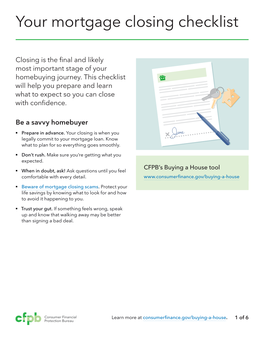 Mortgage Closing Checklist