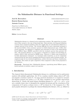 On Mahalanobis Distance in Functional Settings