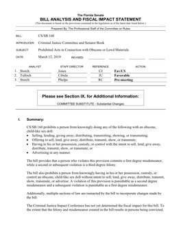 BILL ANALYSIS and FISCAL IMPACT STATEMENT Please See Section