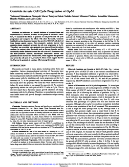 Genistein Arrests Cell Cycle Progression at G2-M