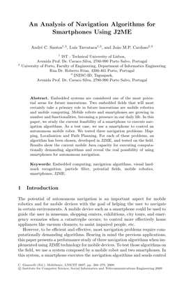 An Analysis of Navigation Algorithms for Smartphones Using J2ME