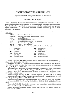 Archaeology in Suffolk, 1982