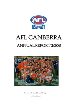 AFL Canberra 2008 Annual Report.Pdf