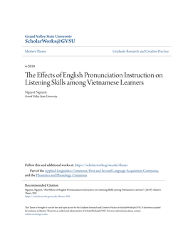 The Effects of English Pronunciation Instruction on Listening Skills Among Vietnamese Learners