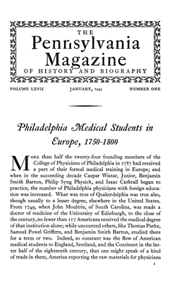 Pennsylvania Magazine of HISTORY and BIOGRAPHY