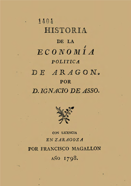 Historia De La Economía Política De Aragón (1798)
