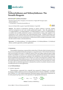 Alkanes and Tri(Boryl)Alkenes: the Versatile Reagents