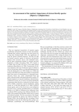 An Assessment of the Sanitary Importance of Sixteen Blowfly Species